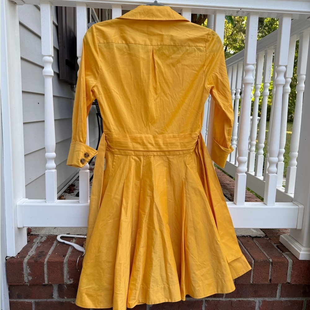 Diane Von Furstenberg Vintage Yellow Classic Pleated Dress Size 4 Women’s - Picture 4 of 7